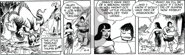 Alley Oop on Saturday October 6, 1956 Comic Strip