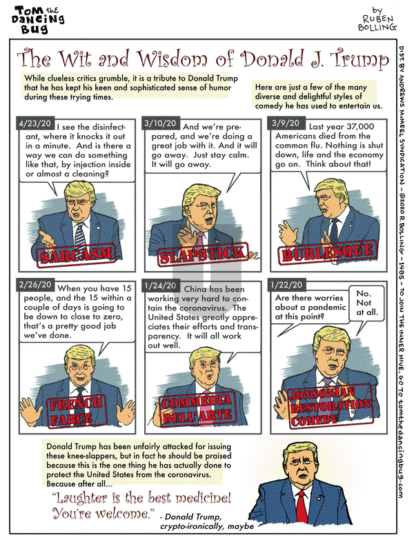 Tom the Dancing Bug on Friday May 1, 2020 Comic Strip