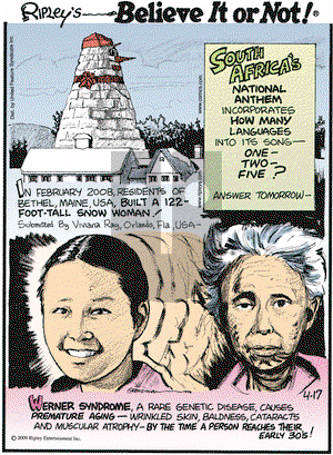 Ripley's Believe It or Not on Friday April 17, 2009 Comic Strip