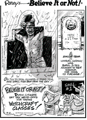 Ripley's Believe It or Not on Saturday September 2, 2006 Comic Strip