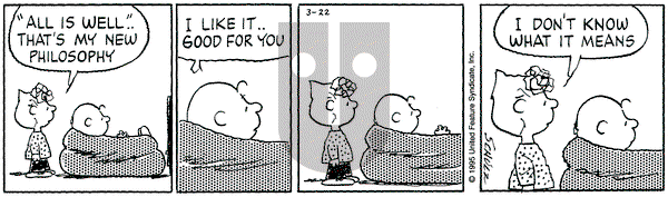 Peanuts on Wednesday March 22, 1995 Comic Strip