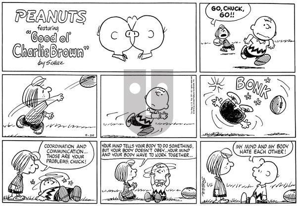 Peanuts on Sunday September 29, 1974 Comic Strip