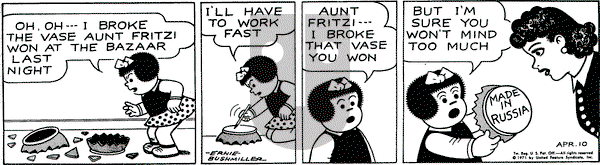 Nancy on Saturday April 10, 1971 Comic Strip