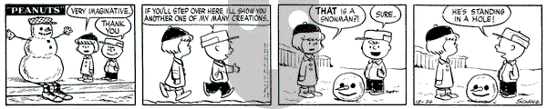 Peanuts on Saturday December 26, 1953 Comic Strip