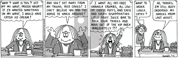 Cathy Classics on Monday July 12, 1993 Comic Strip
