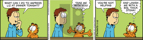 Garfield on Saturday November 10, 2012 Comic Strip