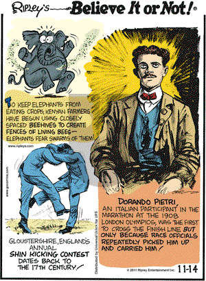 Ripley's Believe It or Not on Monday November 14, 2011 Comic Strip
