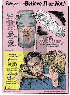 Ripley's Believe It or Not on Thursday November 8, 2018 Comic Strip