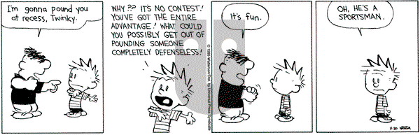 Calvin and Hobbes on Monday November 20, 1995 Comic Strip