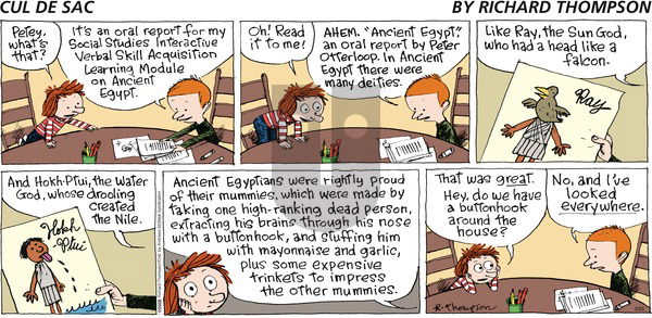 Cul de Sac on Sunday March 25, 2018 Comic Strip