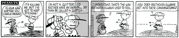 Peanuts on Tuesday March 3, 1964 Comic Strip