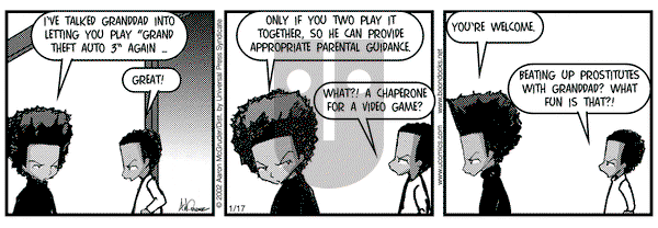 The Boondocks on Thursday January 17, 2002 Comic Strip