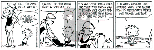 Calvin and Hobbes on Wednesday July 23, 1986 Comic Strip