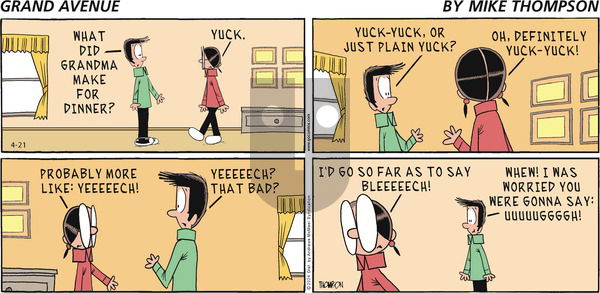 Grand Avenue on Sunday April 21, 2024 Comic Strip