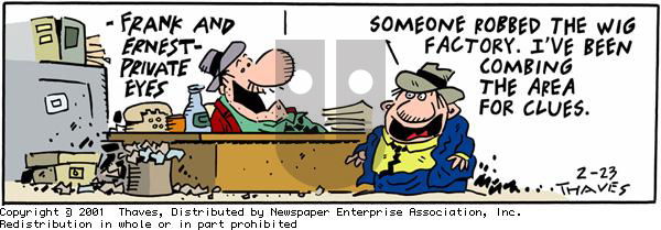 Frank and Ernest on Friday February 23, 2001 Comic Strip