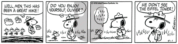 Peanuts on Saturday April 1, 1978 Comic Strip