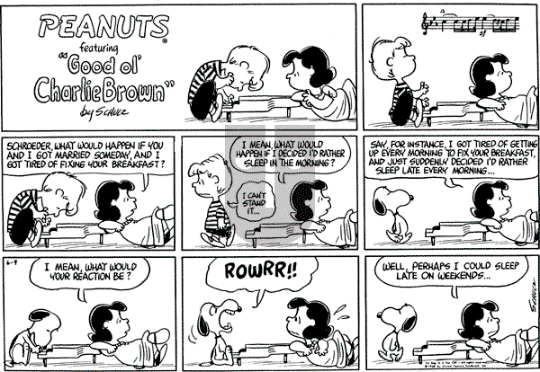 Peanuts - Sunday June 9, 1968 Comic Strip