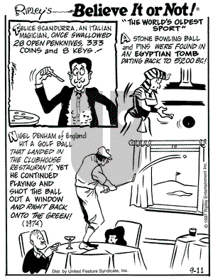 Ripley's Believe It or Not on Thursday September 11, 1997 Comic Strip