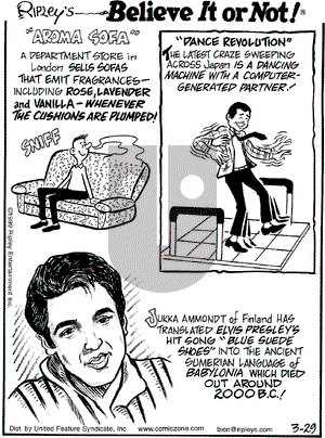 Ripley's Believe It or Not on Monday March 29, 1999 Comic Strip