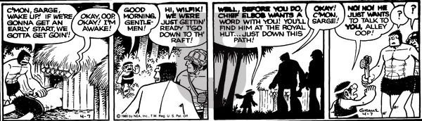 Alley Oop on Monday April 7, 1980 Comic Strip