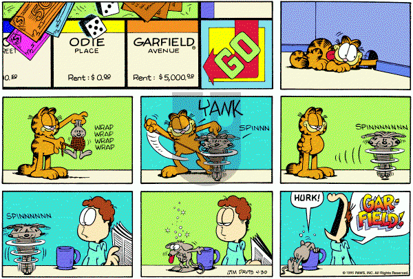 Garfield - Sunday April 30, 1995 Comic Strip