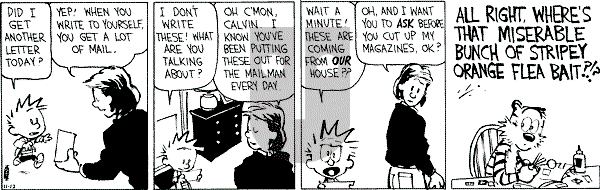 Calvin and Hobbes - Thursday November 12, 1992 Comic Strip
