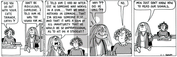 Cathy Classics on Monday February 7, 1994 Comic Strip