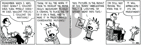 Calvin and Hobbes on Tuesday April 11, 1995 Comic Strip