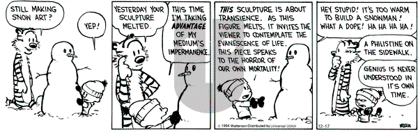 Calvin and Hobbes on Wednesday December 17, 2014 Comic Strip
