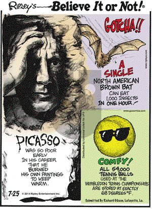 Ripley's Believe It or Not on Friday July 25, 2014 Comic Strip