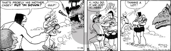 Alley Oop on Monday November 26, 1973 Comic Strip