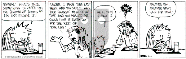 Calvin and Hobbes on Thursday March 24, 1994 Comic Strip