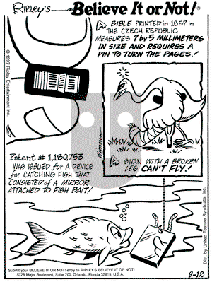 Ripley's Believe It or Not on Friday September 12, 1997 Comic Strip