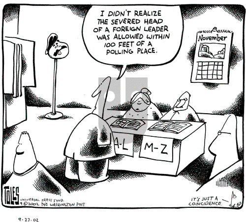Tom Toles on Friday September 27, 2002 Comic Strip