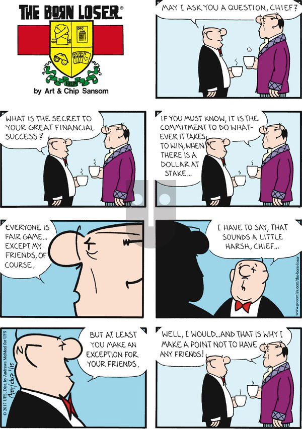 The Born Loser on Sunday January 15, 2017 Comic Strip