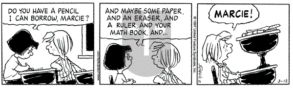 Peanuts on Wednesday March 12, 1997 Comic Strip