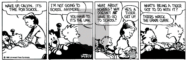 Calvin and Hobbes - Monday February 10, 1986 Comic Strip