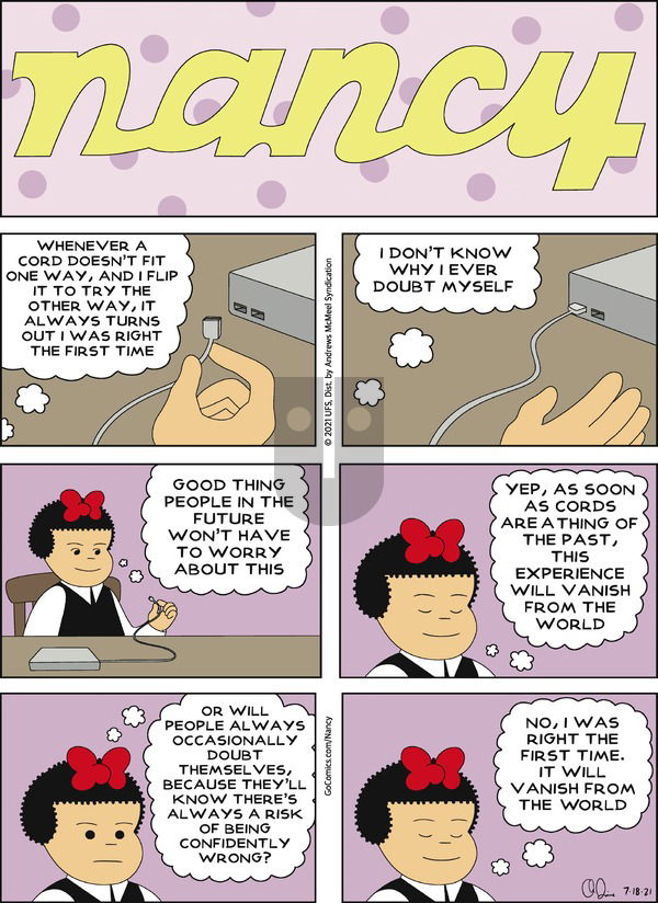 Nancy on Sunday July 18, 2021 Comic Strip