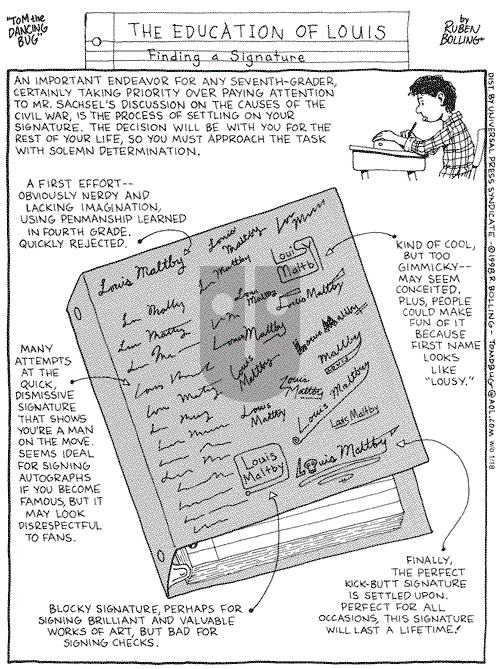 Tom the Dancing Bug on Sunday January 18, 1998 Comic Strip