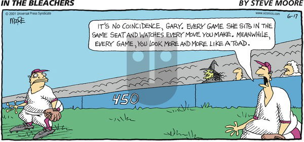 In the Bleachers on Sunday June 17, 2001 Comic Strip
