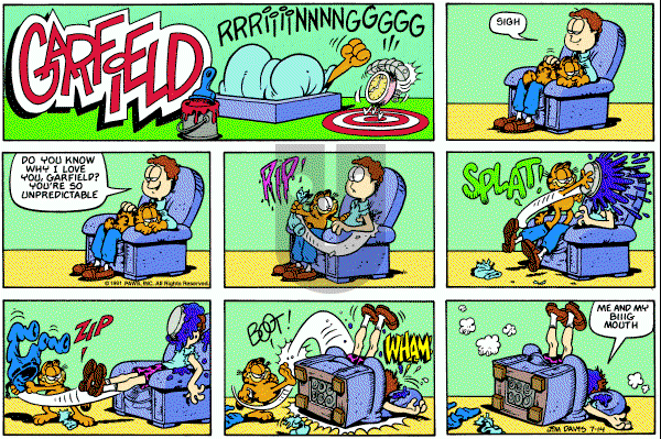Garfield on Sunday July 14, 1991 Comic Strip