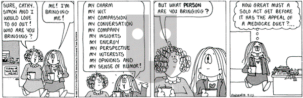Cathy Classics on Monday September 25, 1995 Comic Strip