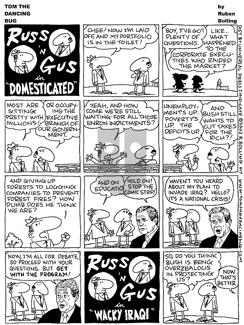 Tom the Dancing Bug on Saturday October 5, 2002 Comic Strip