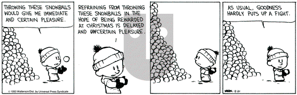 Calvin and Hobbes on Tuesday December 21, 1993 Comic Strip