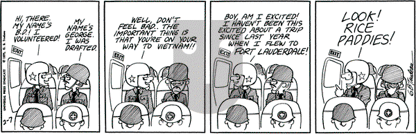 Doonesbury on Monday February 7, 1972 Comic Strip
