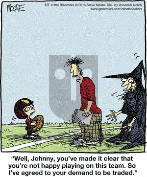 In the Bleachers on Wednesday March 9, 2016 Comic Strip