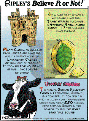 Ripley's Believe It or Not on Saturday September 20, 2025 Comic Strip