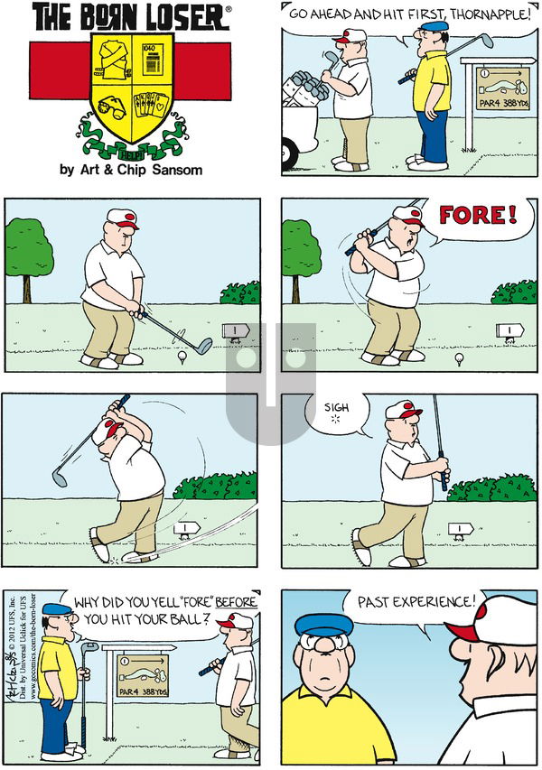 The Born Loser on Sunday August 5, 2012 Comic Strip