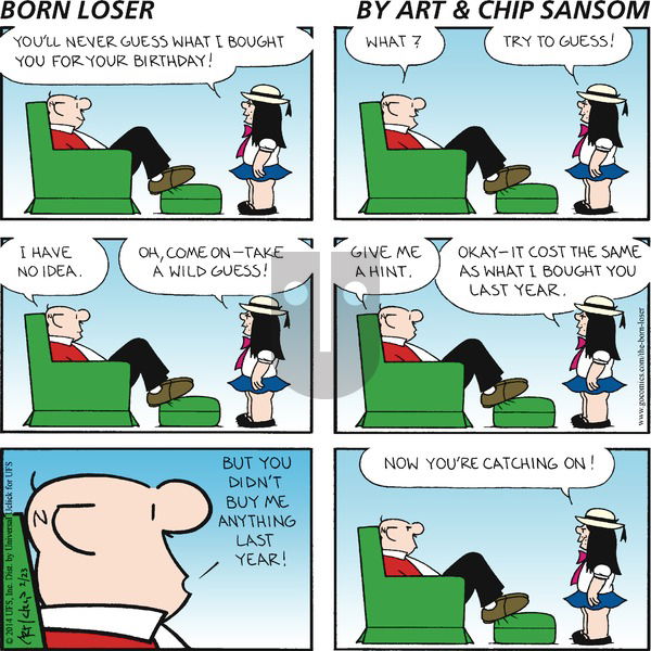 The Born Loser on Sunday February 23, 2014 Comic Strip