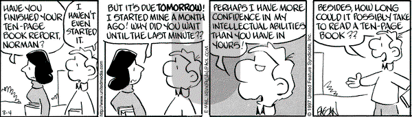 Drabble on Wednesday March 4, 1998 Comic Strip
